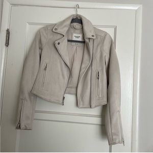Vegan Suede Moto Jacket cream size XXS.
